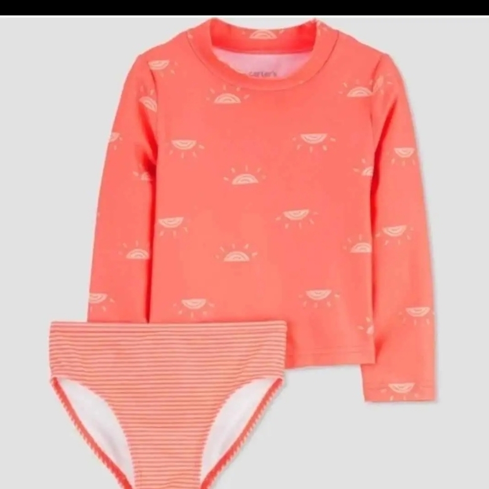 NWT Carter's Coral Rashguard Swim Set ~12M